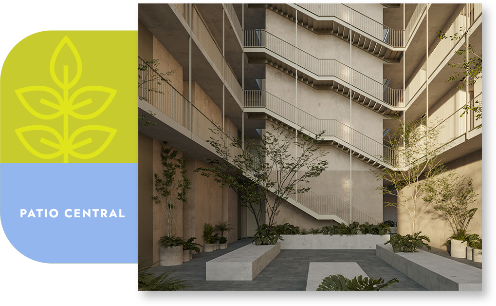 Departamentos en venta con patio central